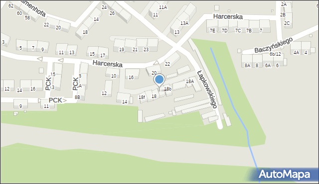 Zabrze, Harcerska, 18c, mapa Zabrza