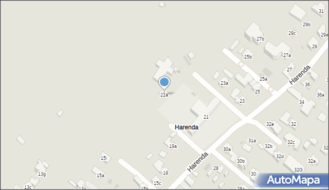 Zakopane, Harenda, 21a, mapa Zakopanego