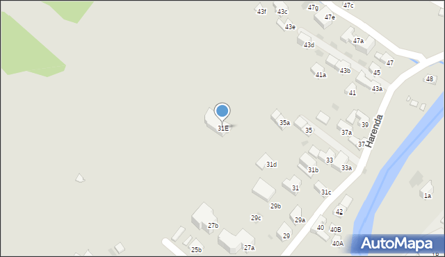 Zakopane, Harenda, 31E, mapa Zakopanego