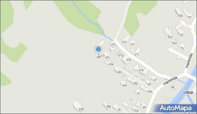 Zakopane, Harenda, 43f, mapa Zakopanego