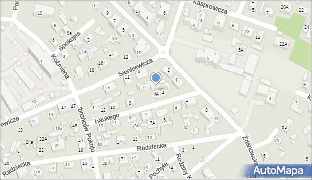 Zamość, Haukego Maurycego, gen., 4b, mapa Zamościa