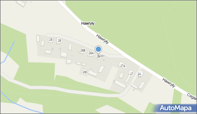 Zarzecze, Hawryły, 26, mapa Zarzecze