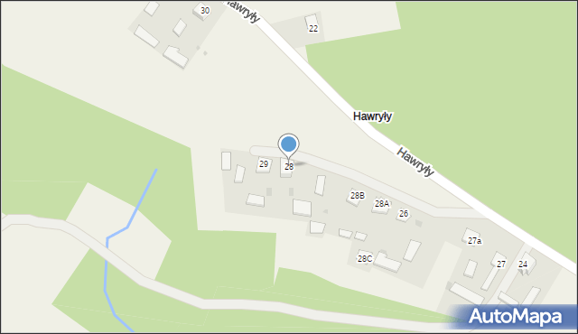 Zarzecze, Hawryły, 28, mapa Zarzecze