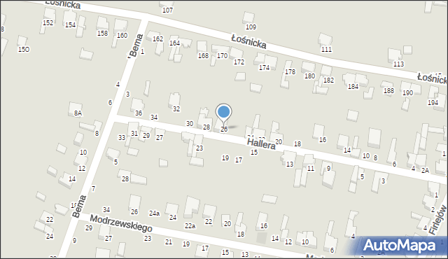 Zawiercie, Hallera Józefa, gen., 26, mapa Zawiercie