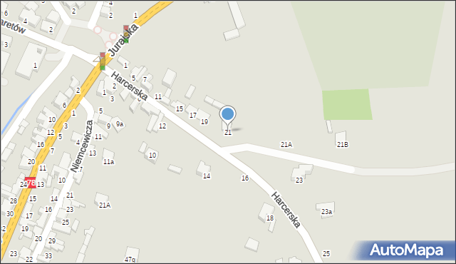 Zawiercie, Harcerska, 21, mapa Zawiercie