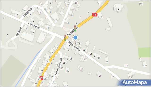 Zawiercie, Harcerska, 5, mapa Zawiercie