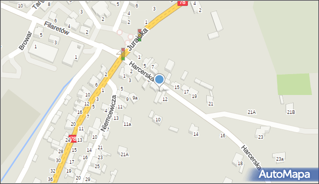 Zawiercie, Harcerska, 8, mapa Zawiercie