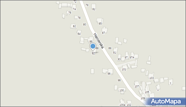 Zawiercie, Harcerska, 92, mapa Zawiercie