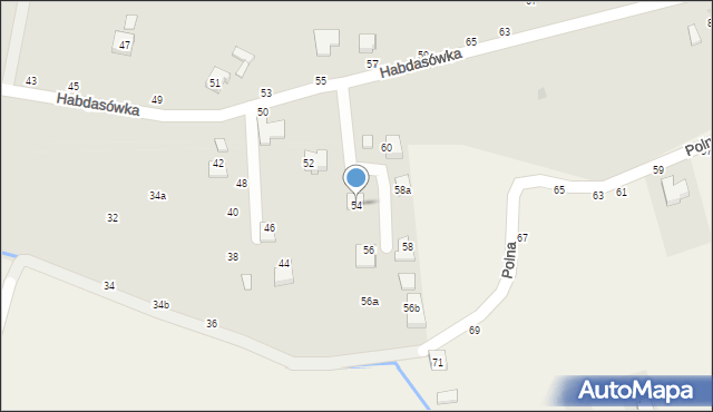 Żywiec, Habdasówka, 54, mapa Żywiec