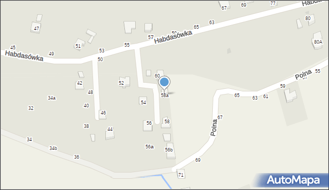 Żywiec, Habdasówka, 58a, mapa Żywiec