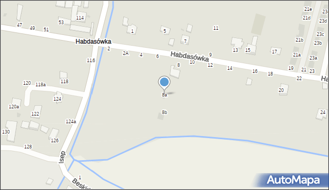 Żywiec, Habdasówka, 8a, mapa Żywiec