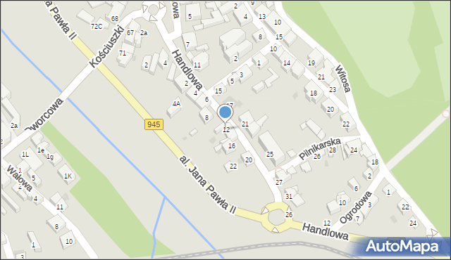 Żywiec, Handlowa, 12, mapa Żywiec