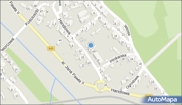 Żywiec, Handlowa, 23, mapa Żywiec