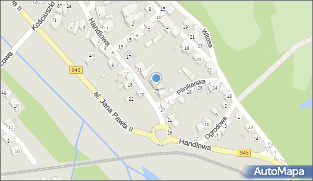 Żywiec, Handlowa, 25, mapa Żywiec