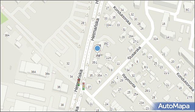 Białystok, Hetmańska, 35B, mapa Białegostoku