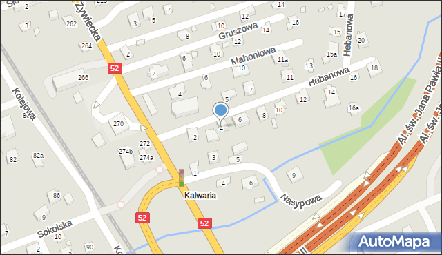 Bielsko-Biała, Hebanowa, 4, mapa Bielsko-Białej