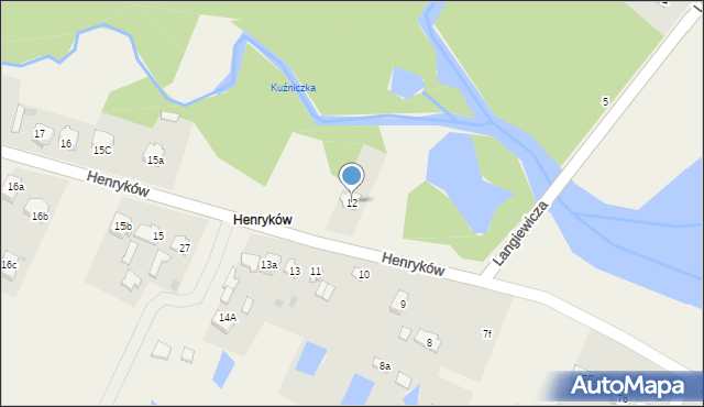 Bliżyn, Henryków, 12, mapa Bliżyn