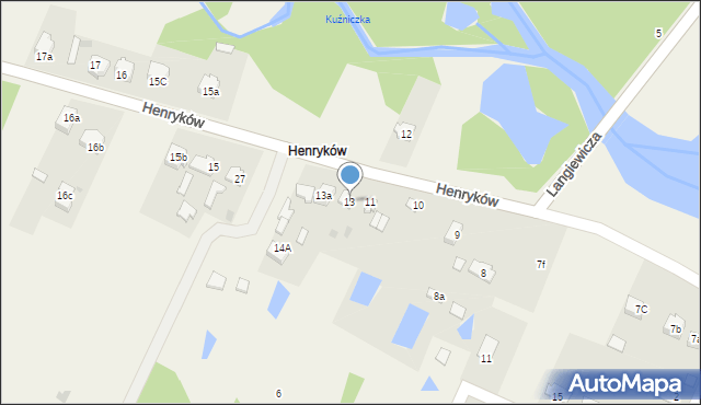 Bliżyn, Henryków, 13, mapa Bliżyn