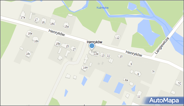 Bliżyn, Henryków, 14, mapa Bliżyn