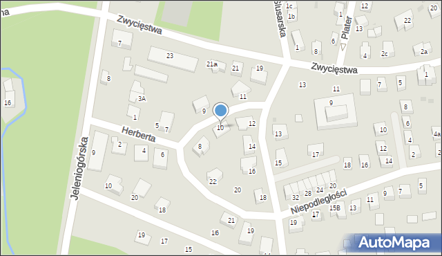Bolesławiec, Herberta Zbigniewa, 10, mapa Bolesławca
