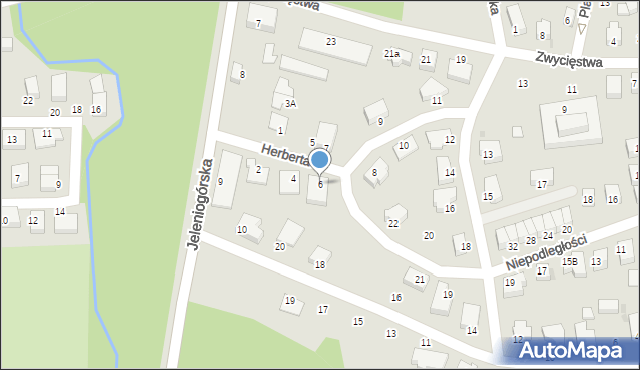 Bolesławiec, Herberta Zbigniewa, 6, mapa Bolesławca