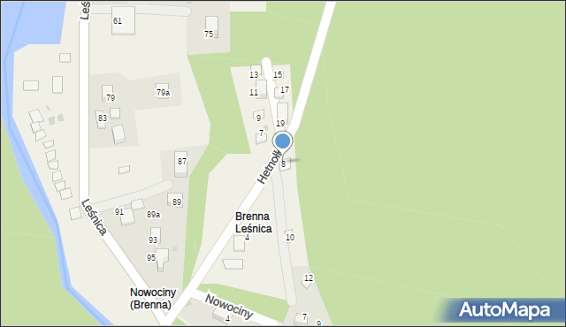 Brenna, Hetnołka, 8, mapa Brenna