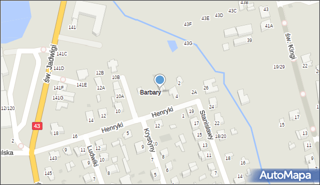 Częstochowa, Henryki, 6, mapa Częstochowy