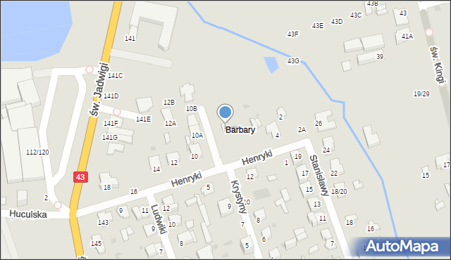 Częstochowa, Henryki, 8, mapa Częstochowy