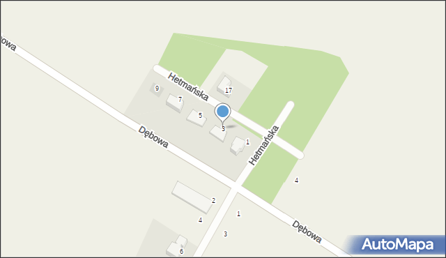 Dobrzewino, Hetmańska, 3, mapa Dobrzewino