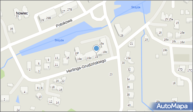 Gdańsk, Herlinga-Grudzińskiego Gustawa, 19c, mapa Gdańska
