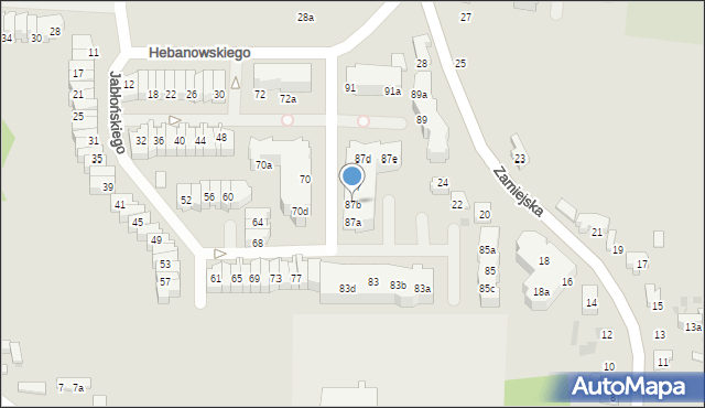 Gdańsk, Hebanowskiego Stanisława, 87b, mapa Gdańska