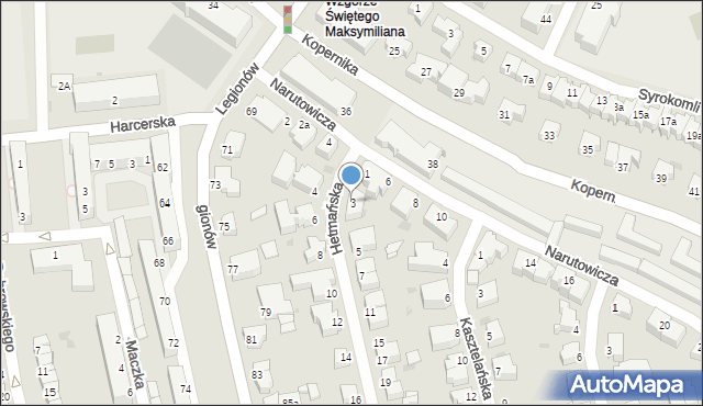 Gdynia, Hetmańska, 3, mapa Gdyni