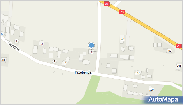 Hebdów, Hebdów, 1, mapa Hebdów