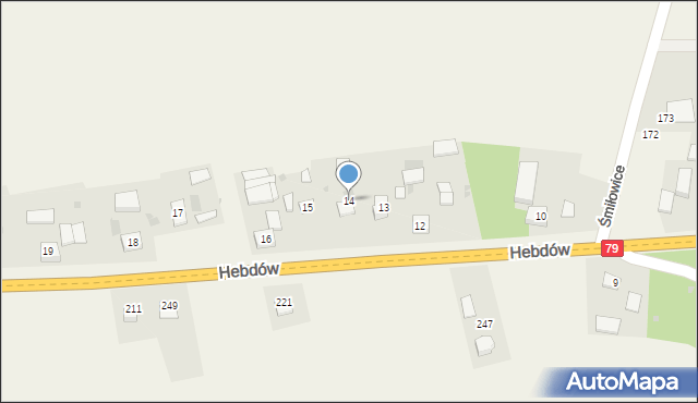 Hebdów, Hebdów, 14, mapa Hebdów