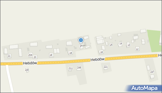 Hebdów, Hebdów, 17, mapa Hebdów