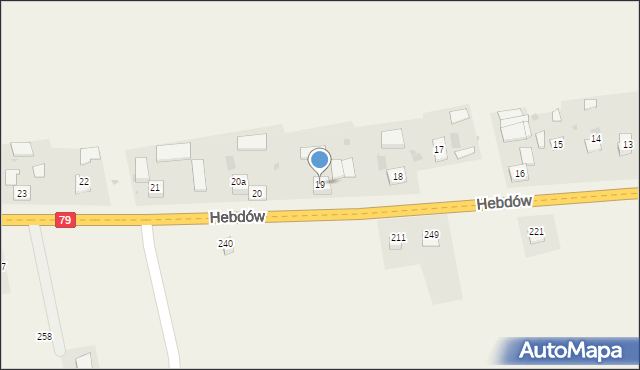 Hebdów, Hebdów, 19, mapa Hebdów