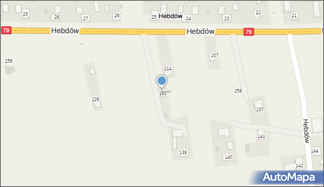 Hebdów, Hebdów, 191, mapa Hebdów