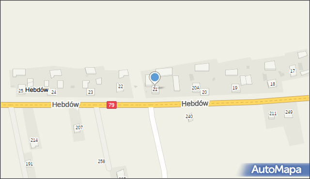 Hebdów, Hebdów, 21, mapa Hebdów