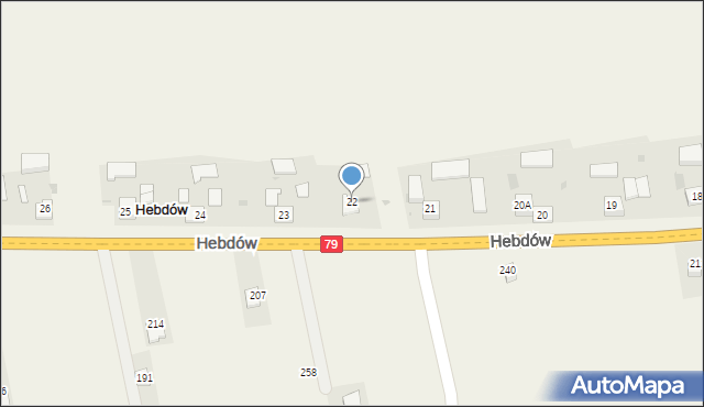 Hebdów, Hebdów, 22, mapa Hebdów