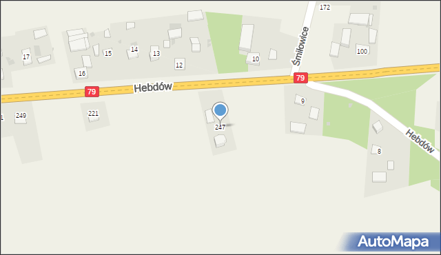 Hebdów, Hebdów, 247, mapa Hebdów
