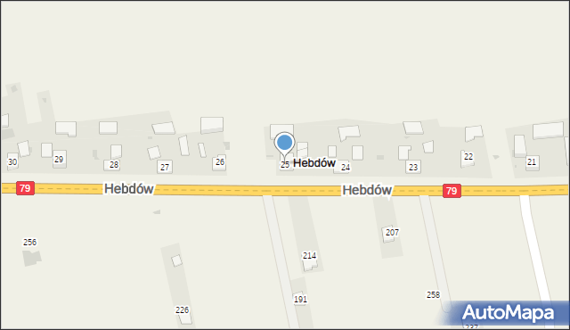 Hebdów, Hebdów, 25, mapa Hebdów