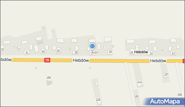 Hebdów, Hebdów, 27, mapa Hebdów