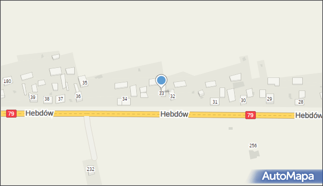 Hebdów, Hebdów, 33, mapa Hebdów
