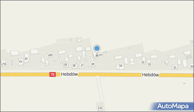 Hebdów, Hebdów, 35, mapa Hebdów