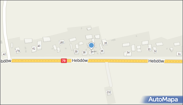 Hebdów, Hebdów, 37, mapa Hebdów