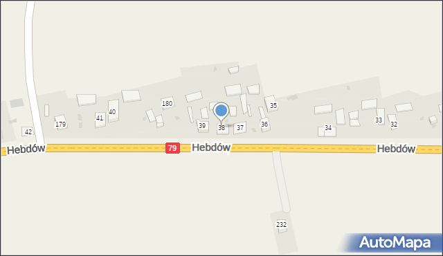 Hebdów, Hebdów, 38, mapa Hebdów