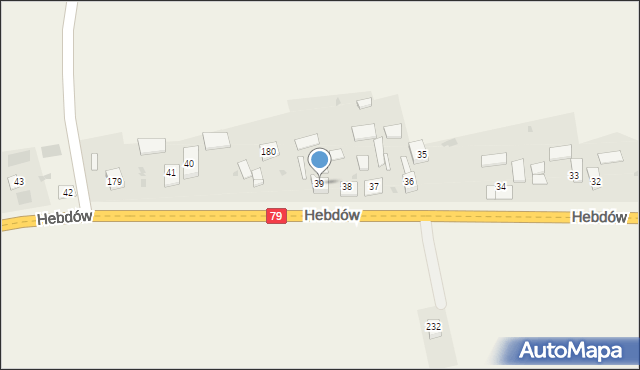 Hebdów, Hebdów, 39, mapa Hebdów