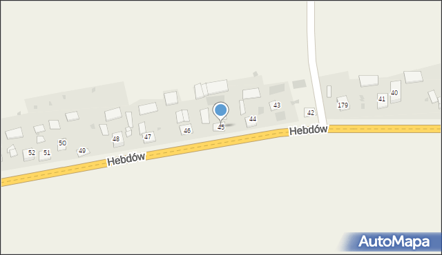 Hebdów, Hebdów, 45, mapa Hebdów