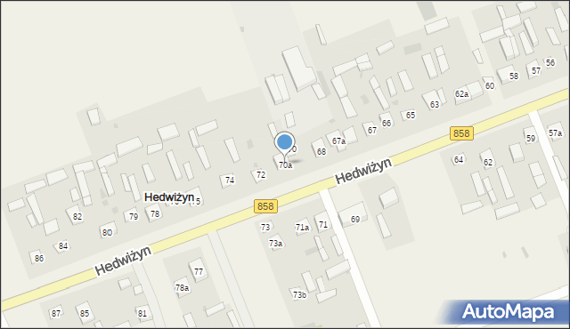 Hedwiżyn, Hedwiżyn, 70a, mapa Hedwiżyn