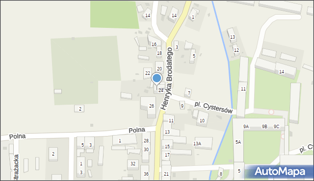 Henryków, Henryka Brodatego, 24a, mapa Henryków